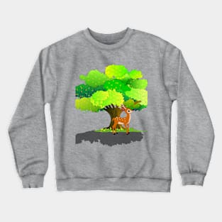 Deer under Tree Crewneck Sweatshirt